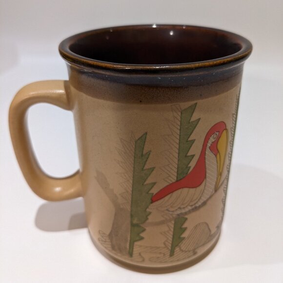 Vintage Northcraft Exotic Birds Parrots Coffee Tea Mug - RARE As Is - Picture 4 of 7